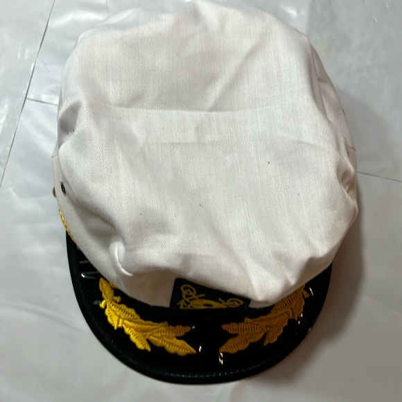 Captains HAT ship yacht SnapBack yellow embroidery anchor roping emblem on brim - Picture 10 of 16